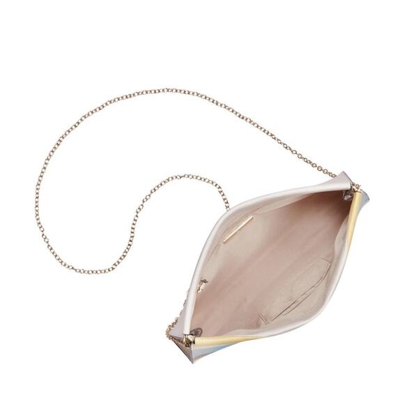 INC Cleeo Chevron Clutch Tan Gold Frame Handbag‎ NWT - Picture 3 of 5